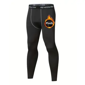 Mens Thermal Fleece Leggings HighStretch MoistureWicking Base Layer Fall  Winter Compression Pants