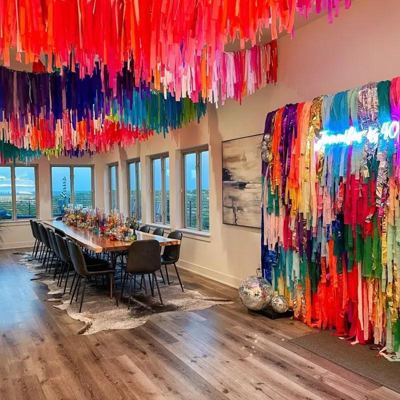 Custom Party Streamers + Content + Decor - Colorful Streamers for Event Decor, Includes Various Designs and Colors