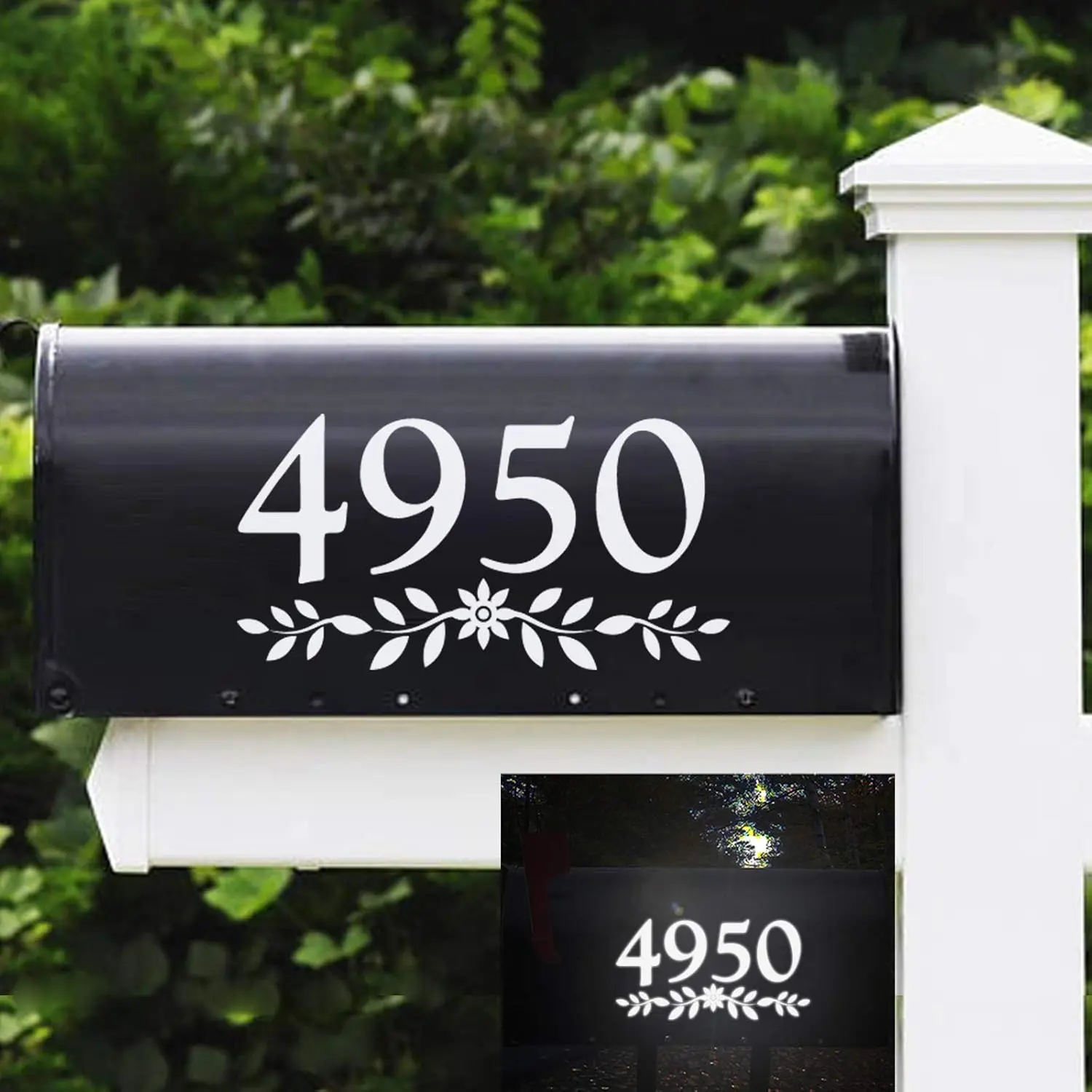 2" Reflective Mailbox Numbers  Cut Decal Rustic Style  House Number Address Sign Front Door Decal Vinyl Lettering Farmhouse Decor 4 Set, White
