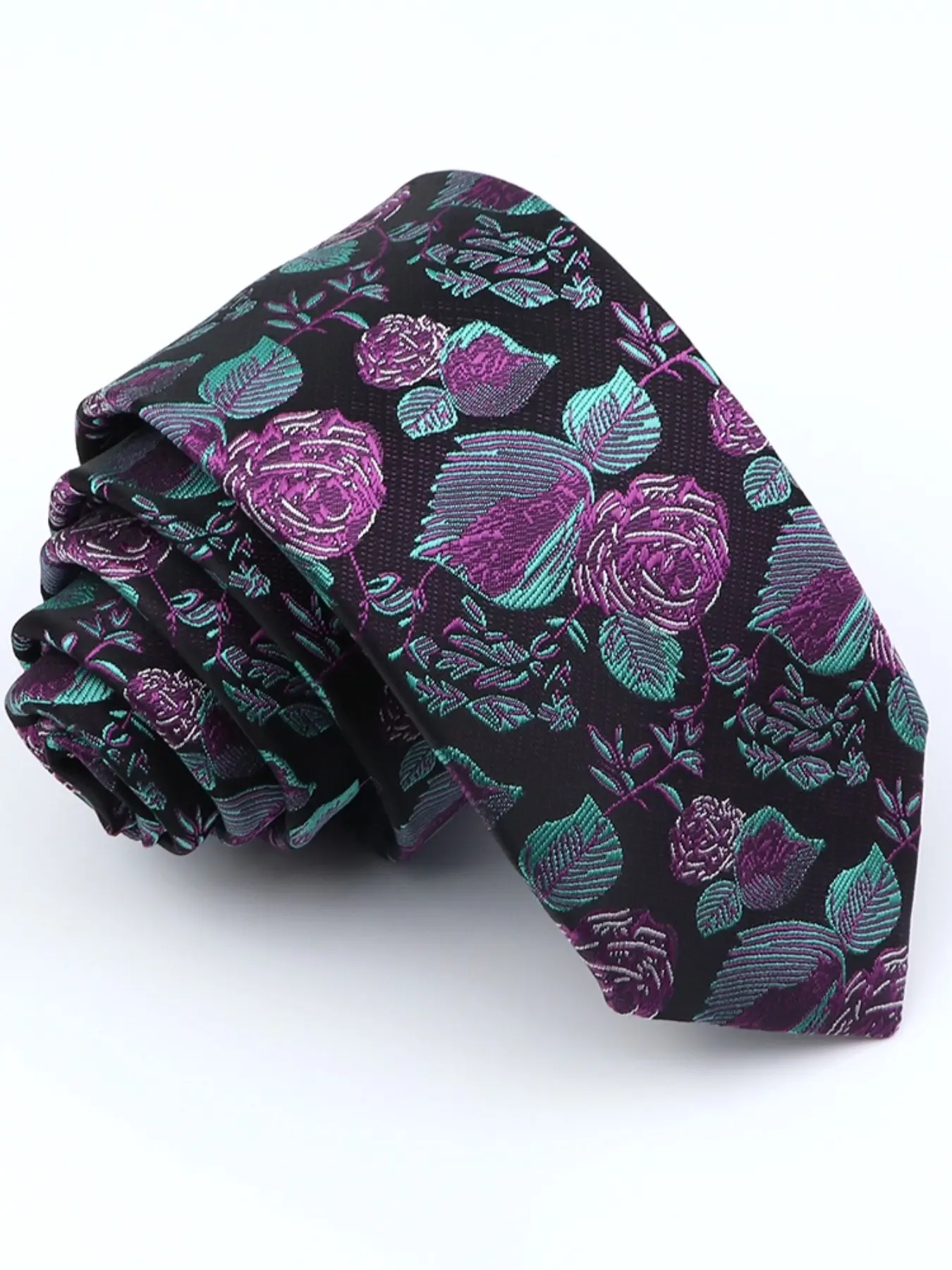 Men's Paisley & Floral Plant Tie, Casual Elegant Tie, High-Quality Classic Fashion Accessory, Stylish Tie Design, Suitable for Business and Casual Occasions, Floral Pattern Tie, Floral Print Tie, Boho Casual Tie, Boho Bohemian Tie