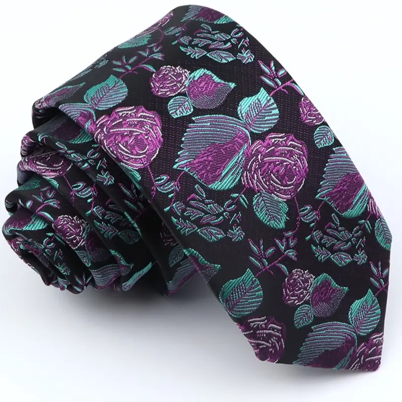 Men's Paisley & Floral Plant Tie, Casual Elegant Tie, High-Quality Classic Fashion Accessory, Suitable for Business and Casual Occasions, Floral Pattern Tie, Floral Print Tie, Leaf Print Tie, Boho Casual Tie, Boho Bohemian Tie