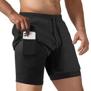2PC Men's 2-in-1 Quick Dry Gym Shorts Workout Running Shorts for Gym Fits, Training Outdoor Sports Lightweight Breathable Design with Inner Liner outdoorfun