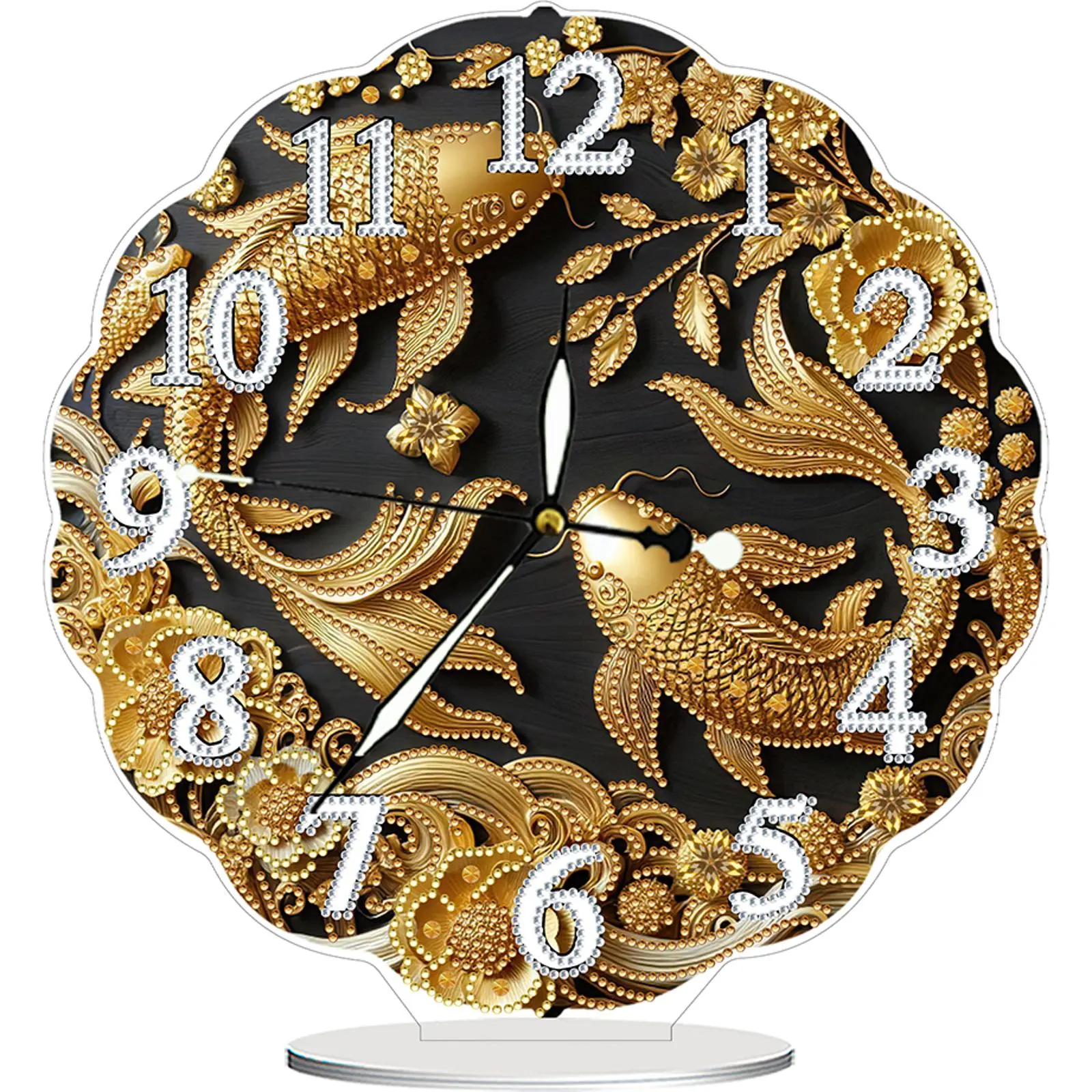 Acrylic Special Shape Flower Honey 5D Diamond Painting Clock Art Craft Diamond Painting Clock Handicraft Diamond Art Clock Ornaments Kit Living Room Decoration