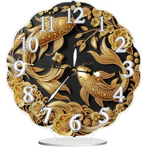 Acrylic Special Shape Flower Honey 5D Diamond Painting Clock Art Craft Diamond Painting Clock Handicraft Diamond Art Clock Ornaments Kit Living Room Decoration