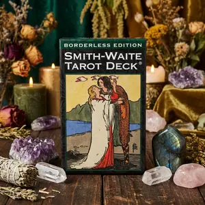 Smith-Waite Tarot Deck Borderless Edition: 78 Tarot Cards & Guidebook; Divination tool for tarot readings, psychic readings, fortune, tarot card deck, unique tarot