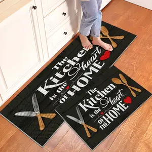 Farmhouse 2 Piece Kitchen Rug Set,Rustic Wooden Grain Non Slip Washable Foldable Durable Pineapple Texture Design Mats,7mm Comfort Cushioned Floor Rugs for Home Kitchen Decor,16"X24"+20"X47"