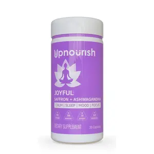 Stress Relief – Organic Ashwagandha & Saffron Supplement for Mood Boost & Focus with Probiotics, 30 Capsules – by UpNourish