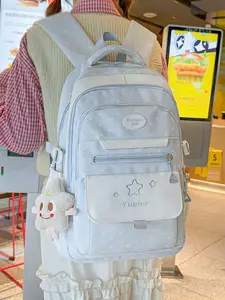 1pc  Fresh women's backpack with contrasting colors, zipper closure, polka dot print, fashionable and versatile, suitable for students to go to school, campus, commuting, shopping, women's backpack