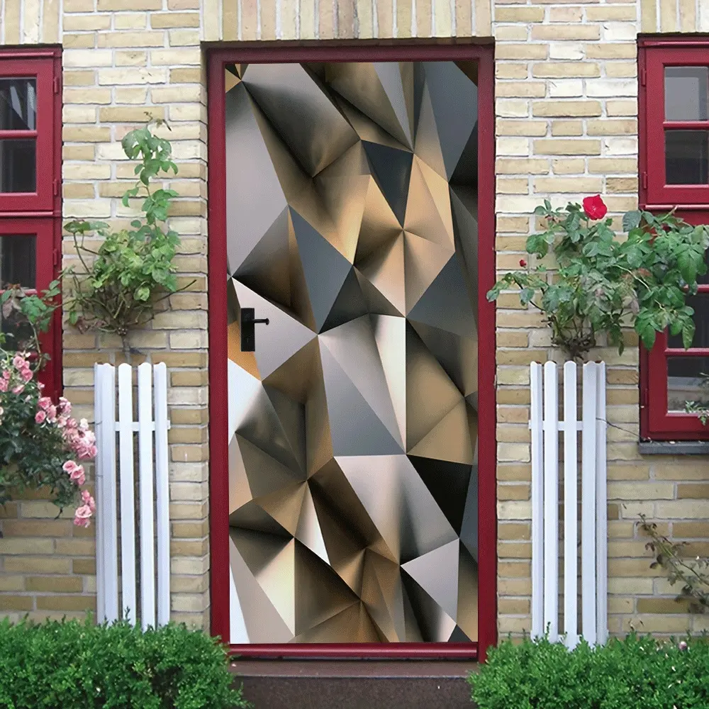 2pcs Modern Simple Geometric Wall Stickers for Living Room Bedroom Door Decoration Self Adhesive Waterproof Removable Geometric Pattern Wall Decals Home Wall Renovation Decor Stickers Nordic Ins Style C