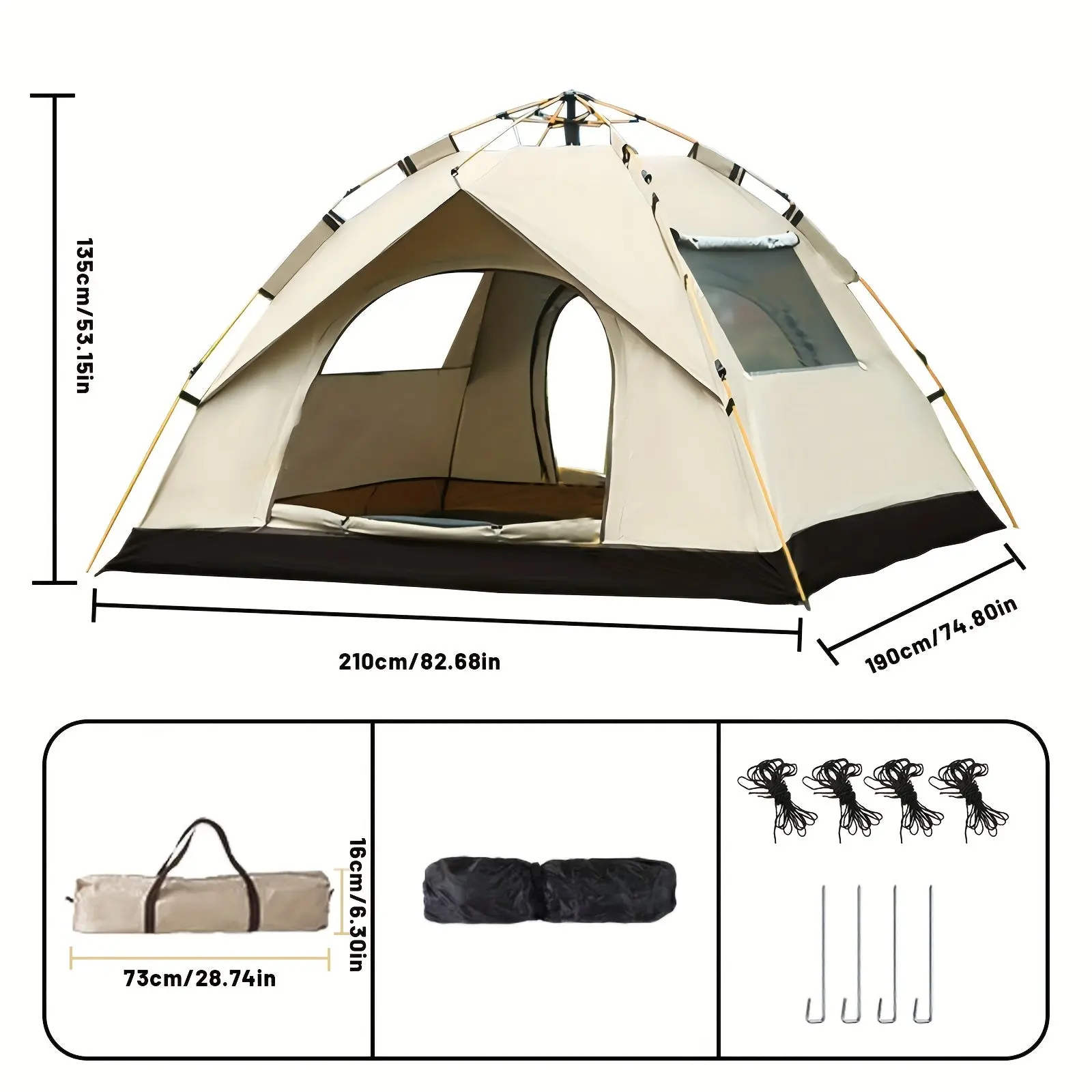 3-4 Person Instant Pop Up Camping Tent