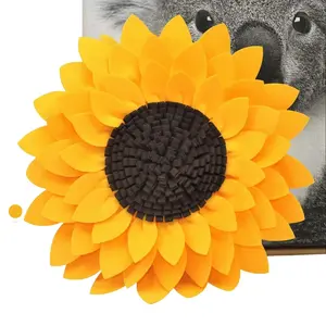 Flower Pillow - Sunflower Decorative Throw Pillows -  handmade, Round Shaped Accent  - Decor for Home, Living Room, Couch & Bed, Gift Idea