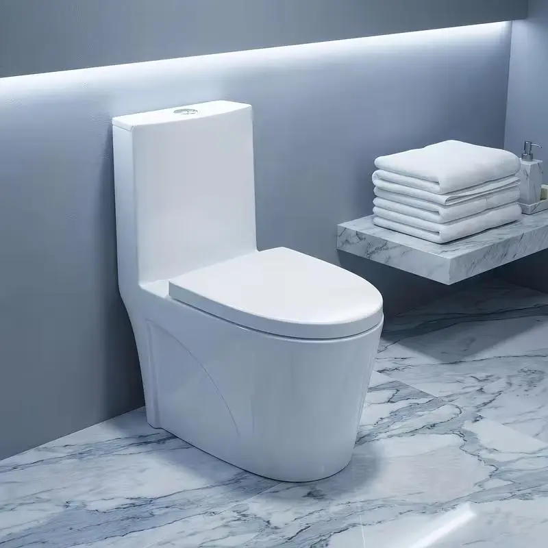 Modern Skirted Elongated Toilet - 12-in Rough-In, Dual-Flush System (1.1/1.6 GPF), Gravity-Fed Water-Saving Performance, Soft-Close Seat commode