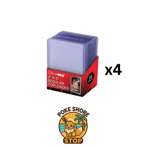 (100)Ultra Pro 3X4 Regular Toploaders 35pt 4 Packs of 25