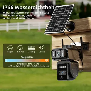 SECKUN Solar CCTV WiFi Security Camera with Spotlight 1080P HD Color Night Vision Waterproof Wireless Dual Lenses PIR Motion Detection Two-Way Audio Aj19-Wifi - Cable, Button Outdoor outdoorfun