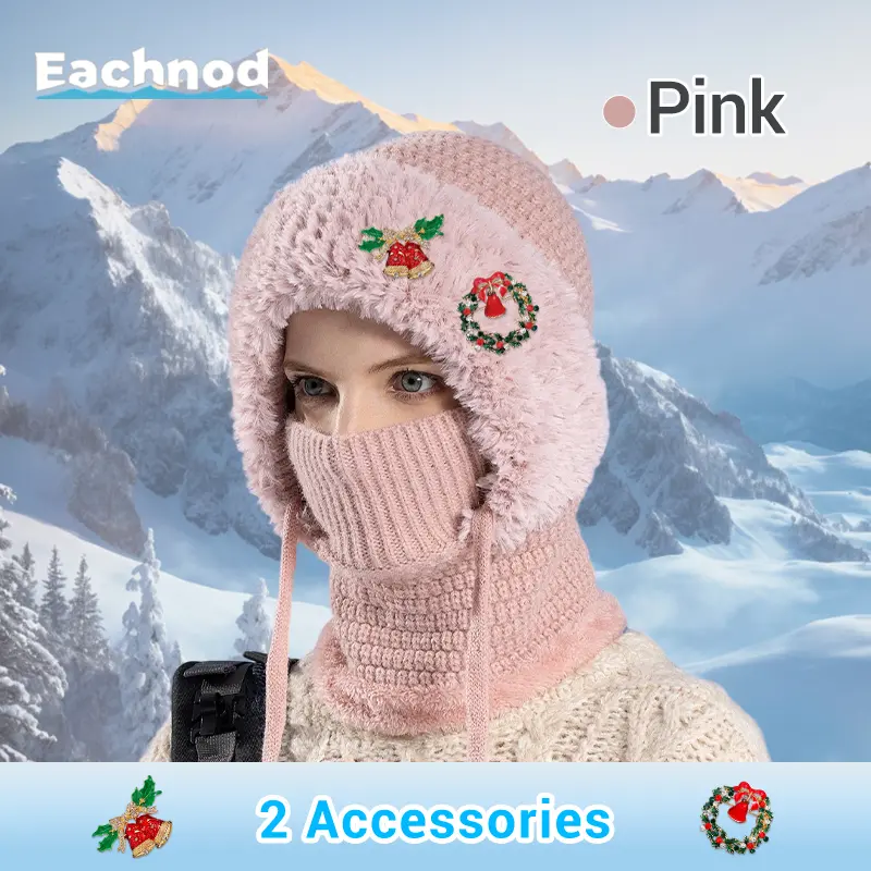 Pink – Beanie with Festive Charm
