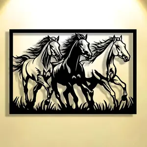 Horse Pattern Metal Wall Art, Modern Metal Wall Decor, Wall Art Decor for Home Living Room Bedroom Office, Home Decor, Ornaments