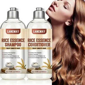 Rice Essence Shampoo and Conditioner with Vitamin E | Strengthens Hair & Reduces Breakage with Keratin | Rice Ferment & Coconut Oil Nourishing Complex | Ideal for Dry Damaged Hair & Split End Repair