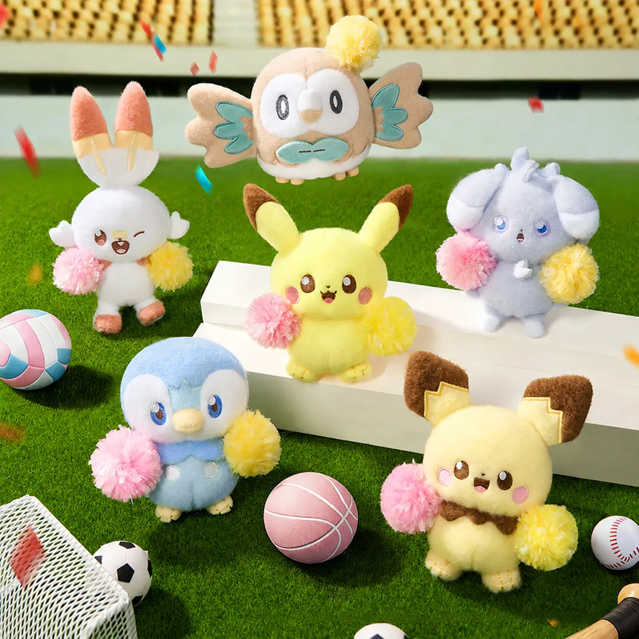 Pokémon Cheer Team Plush Keychain, Adorable Pikachu And Rowlet Stuffed Bag Charm, Soft Plush Pendant, Cute Collectible Accessory, Lovely Birthday Gift For Pokémon Enthusiasts