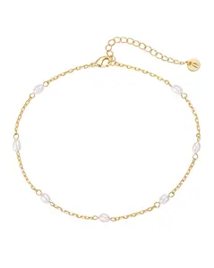 PAVOI 14K Gold Plated Dainty Link Chain Anklet for Women - Adjustable Ankle Jewelry