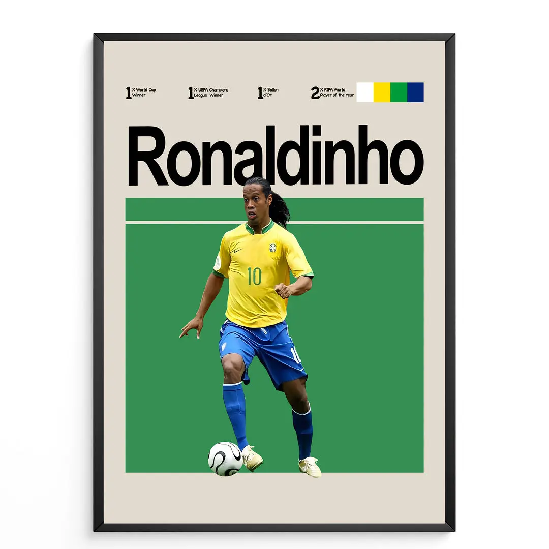 Ronaldinho Football Poster (01) | The Perfect Poster for Every Football Fan - POSTER NO FRAME