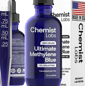 1% Methylene Blue Drops, Pharmaceutical Grade 99% Purity, USP Grade, Blue Methylene, Cellular & Mitochondrial Support, Third-Party Tested, Made in USA, 2oz
