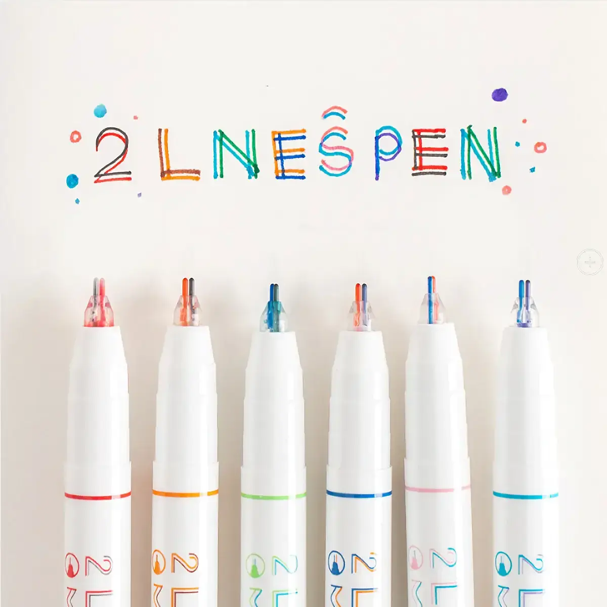 6pcs Double color Line Stereo Effect Colorful marker Pens, Single head dual color, Kawaii Fluorescent Color Pens NONE
