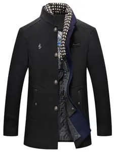 Men's Fashionable Long Sleeve Knitted Coat, Zipper & Pockets Design, Warm Durable Multi-Functional Outerwear for Business Casual Fall Winter