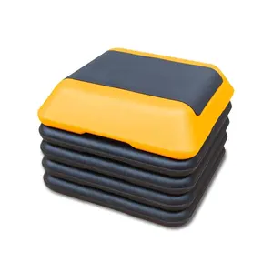 Hot selling styles  Height Adjustable Aerobics Fiess Equipment Stepper Trainer Exercise Step Platform With 4 Riser Yellow Strength training