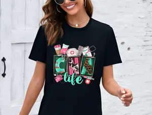 100%cotton CNA Life Certified Nursing Assistant Medical Worker Hospital T-Shirt