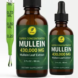 Mullein Leaf Herbal Drops – Lung Cleanse & Respiratory Support – With Marshmallow Root – Detox & Immune Defense Vitamin Supplement