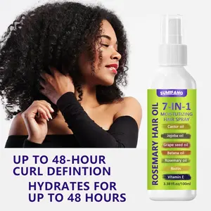 Sumifang 7-In-1 Moisturizing Hair Spray, Contains Rosemary, Castor Oil, Jojoba Oil, Grapeseed Oil, Biotin, Vitamin E, 100ML/3.38oz