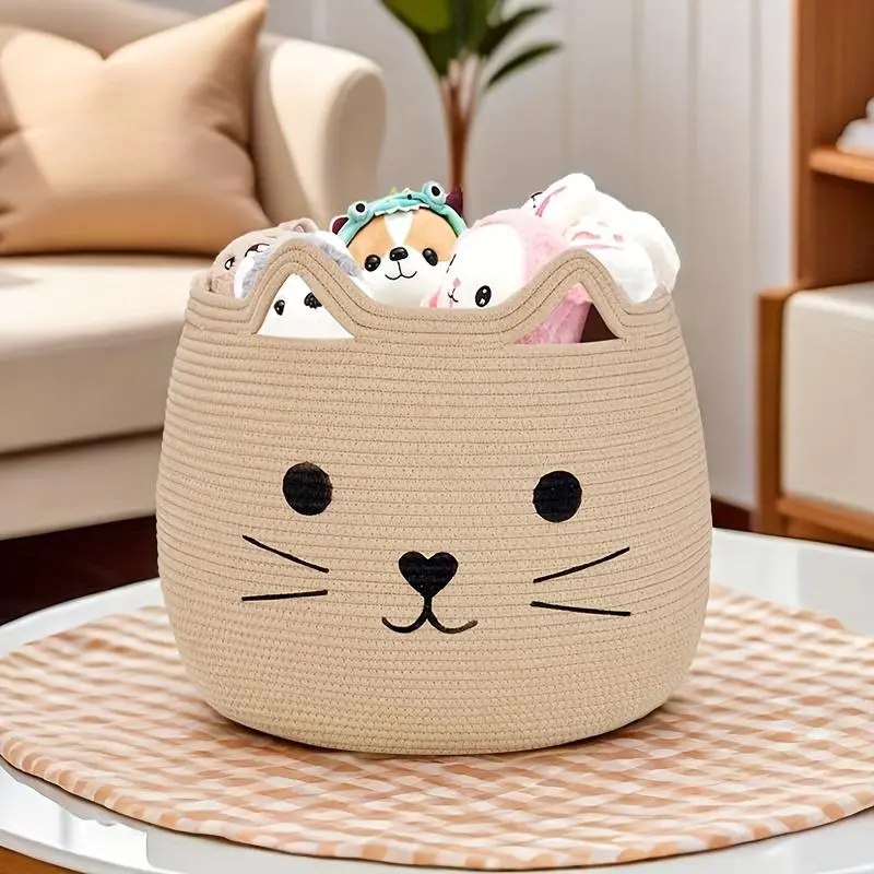 Large Storage Basket, 15x14 Storage Bins for Organizing, Shelves, Bedroom. Dog Organizers and Storage, Baskets for Organizing Basket for.Cute laundry basket(Orange Fox)