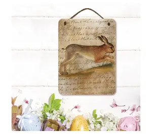 Courtside Market Vintage Rabbit I 12x16 Artboard with Twine