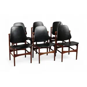 SET OF SIX ARNE HOVMAND OLSEN DINING CHAIRS IN TEAK