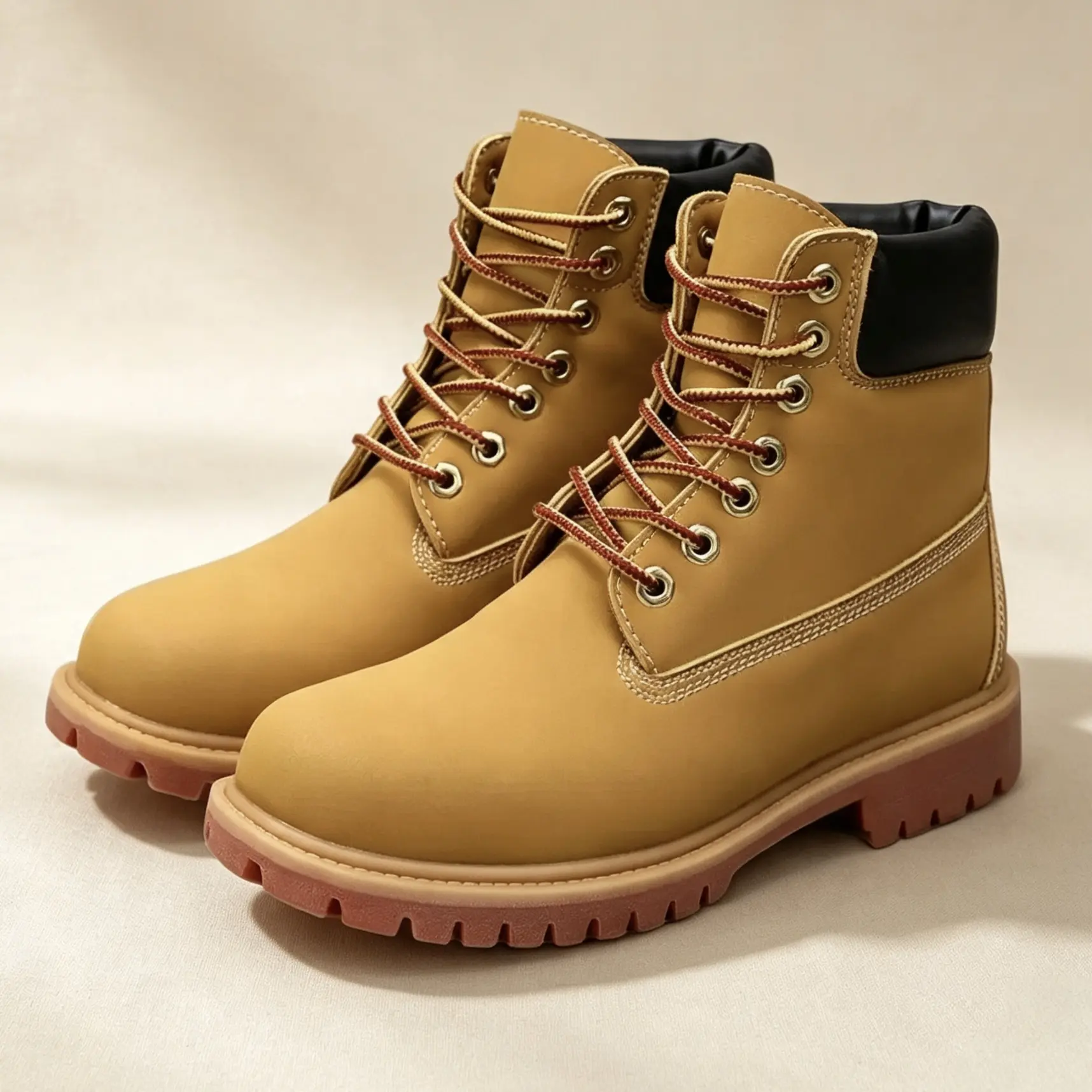 Men's PU Leather Ankle Boots - Neutral All-Match High Cut Slip Resistant Shoes with Adjustable Laces, Wear-Resistant Base, Wide Round Toe Box, Elevated Thick Platform Sole for Camping, City Casual Daily Wear