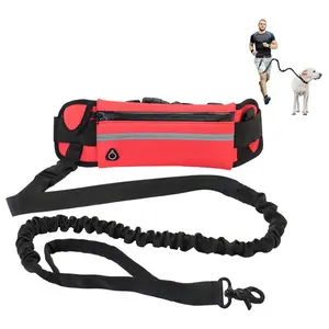 ‌Hands Free Dog Leash for Running Adjustable Bungee Waist Belt with Pouch Medium Dogs Walking Jogging Exercise Hands Free Mobility‌ Safety Harness Waterproof Harness