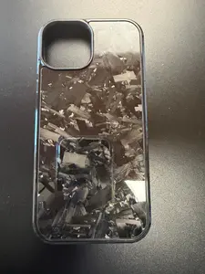 IPhone 15 Forged Carbon Fiber Phone Case With Silver Flakes