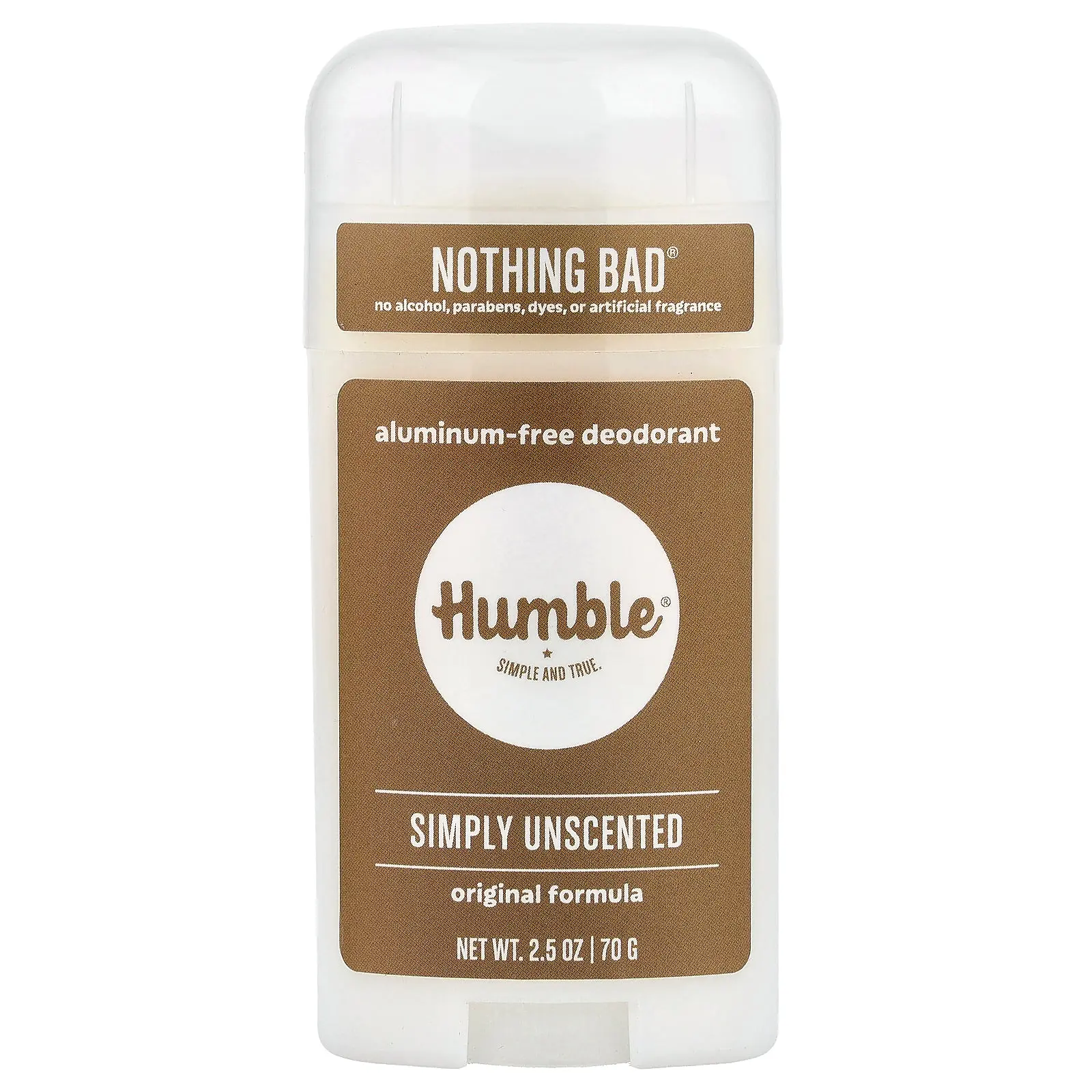 Humble Brands Aluminum-Free Deodorant, Simply Unscented, 2.5 oz (70 g)