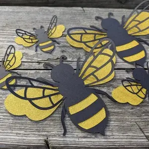 Set of 6 Large Bee Cutouts Birthday Backdrop Decor #2303