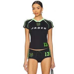 Jaded London Football Baby Tee in Neon