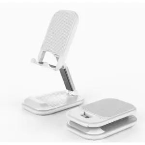 Lamicall Adjustable Phone Stand for Desk - Ultra Thin Foldable Aluminum Desktop & Portable Mobile Stand Holder for Office, Home, Video Calls