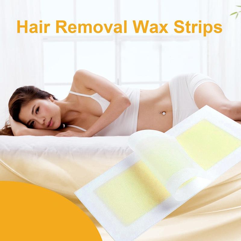 10PCS Wax Strips for Hair Removal, 1-Minute Hair Removal Waxing Kit for Women, Double-Sided Design Wax Strip for Face Arms Legs Chest Back Bikini/Brazilian Full Body Waxing Strips & 2 Oil Wipes - Easy to Use