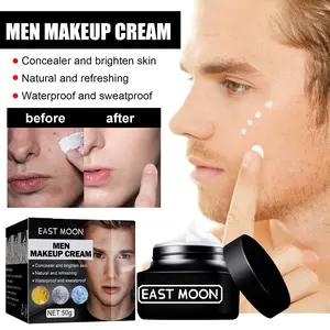 East Moon Men's Matte Foundation Cream 50g, Lightweight Moisturizing Concealer, Hydrating Long-Lasting Makeup, Waterproof Sweatproof