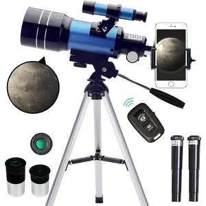 Telescope for Adults & , 70mm Aperture (15X-150X) Portable Refractor Telescopes for Astronomy Beginners, 300mm Professional Travel Telescope with A Smartphone Adapter&  Remote