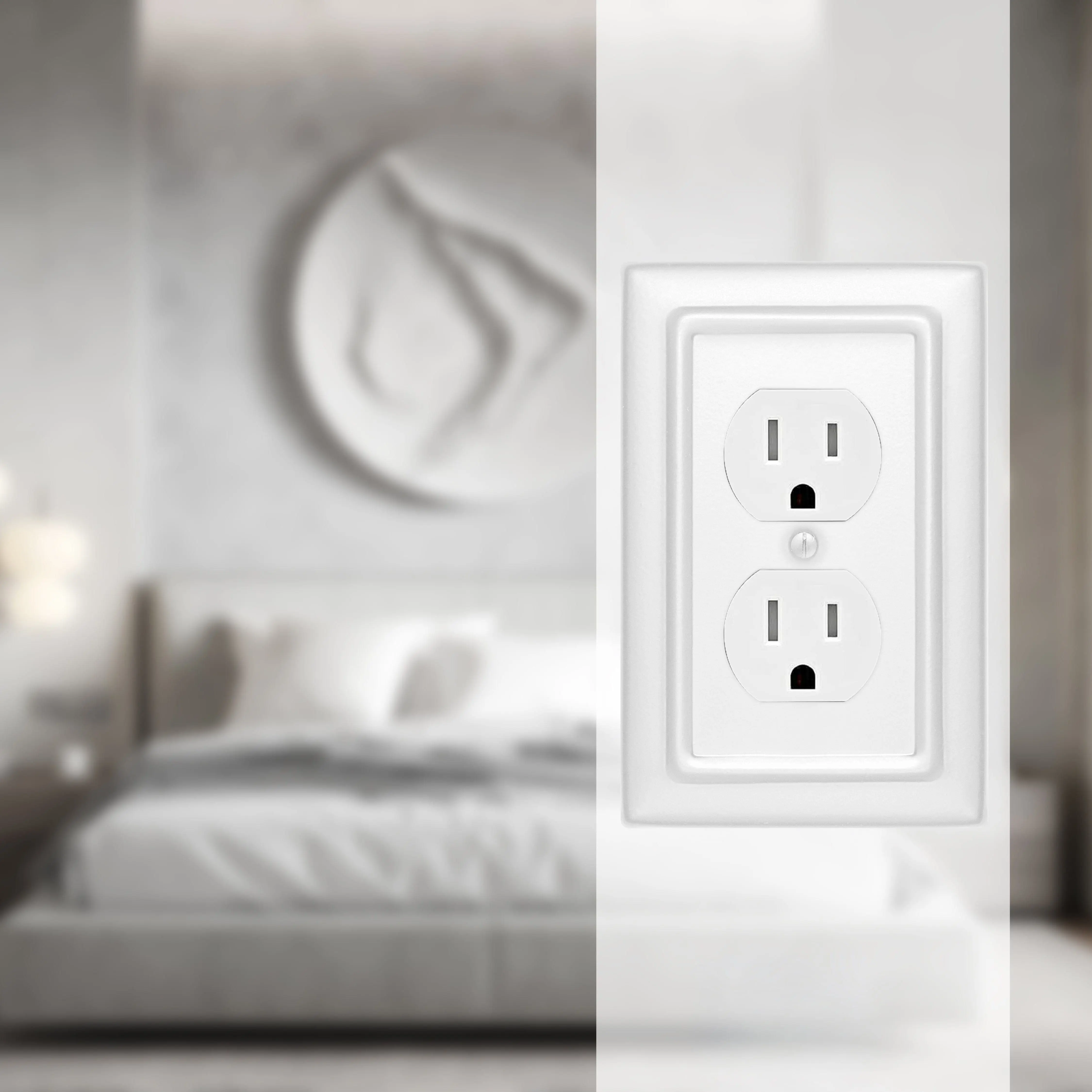 Architectural Duplex Outlet Wall Switch Plate - White