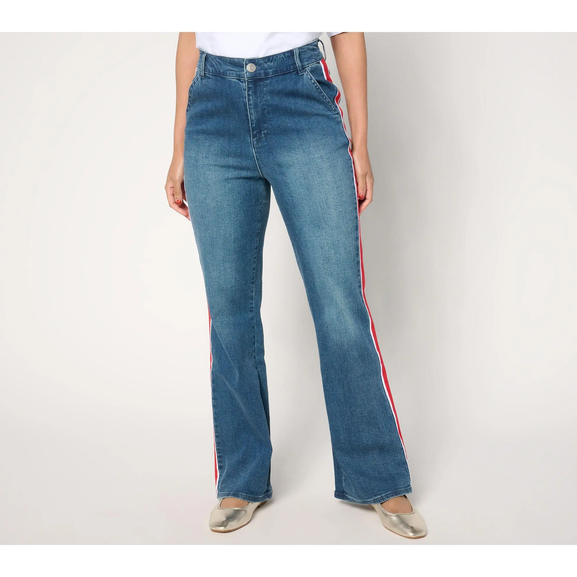 Studio Park x Amy Stran Petite Side Stripe Flare Jean
