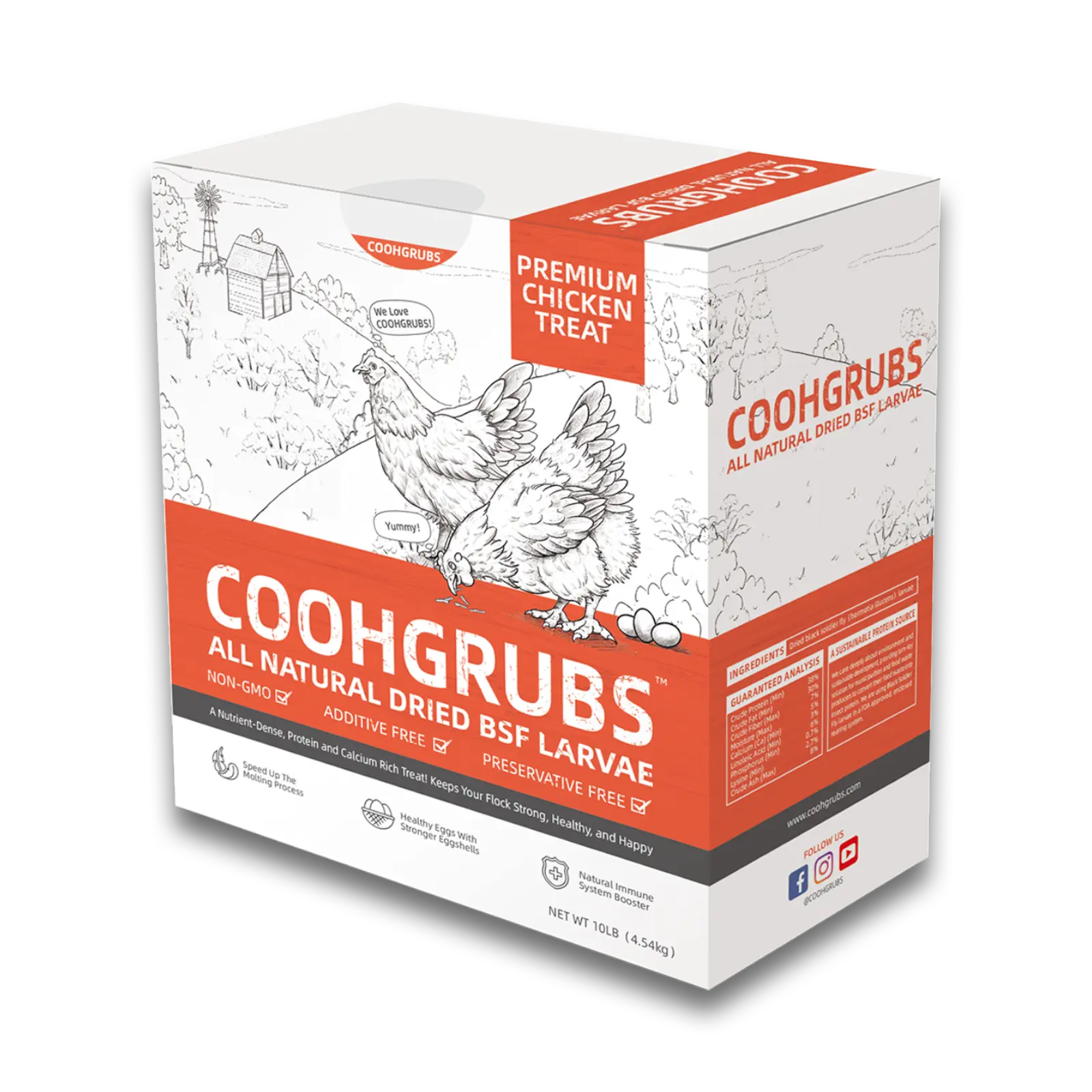 COOHGRUBS Dried Black Soldier Fly Larvae - Natural Non-GMO Poultry Health Treat, Aromatic Crispy Texture, Higher Calcium Than Mealworms, Essential Nutrients for Chickens, Geese & Ducks to Boost Immunity