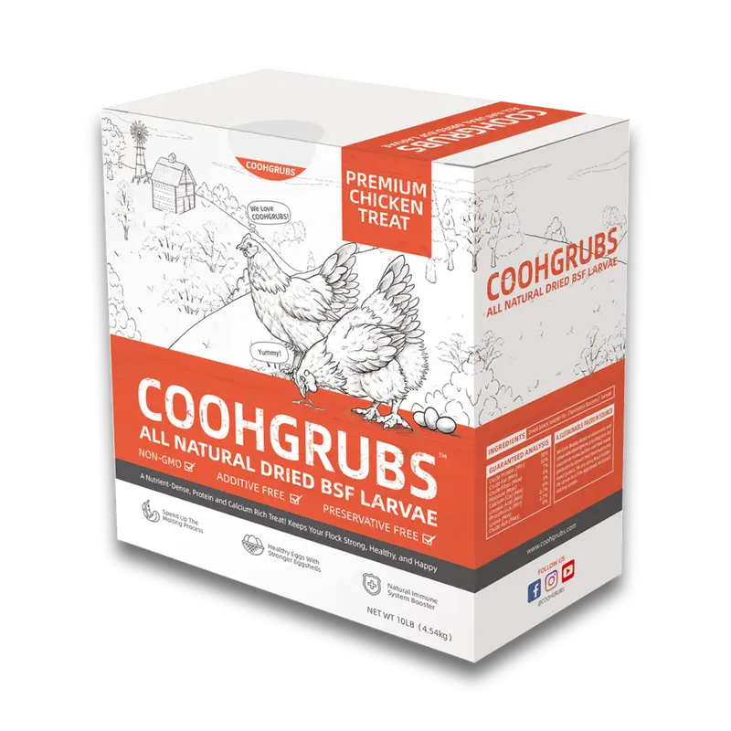 COOHGRUBS Dried Black Soldier Fly Larvae Chicken Treat, 2-lb box,5-lb box,10-lb box,30-lb box