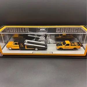 M2 Machines Auto-Haulers - Gorilla Garage - 1969 Ford F-350 and 1995 Ford Ranger XLT - 1:64 Scale Diecast Model Set in Acrylic Display Box R96 26-06