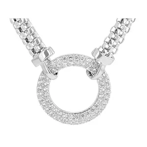 JTV White Cubic Zirconia Rhodium Over Brass Necklace 0.79ctw